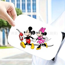 跨境米奇米妮油箱盖车贴卡通可爱汽车加油提示贴加油盖创意提醒贴