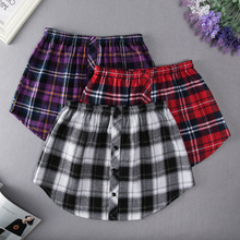 百搭衬衫假下摆卫衣假裙摆叠穿内搭打底半身裙格子裙韩版一件代发