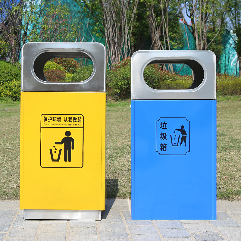 Manufacturer outdoor stainless steel trash can simple subway station…