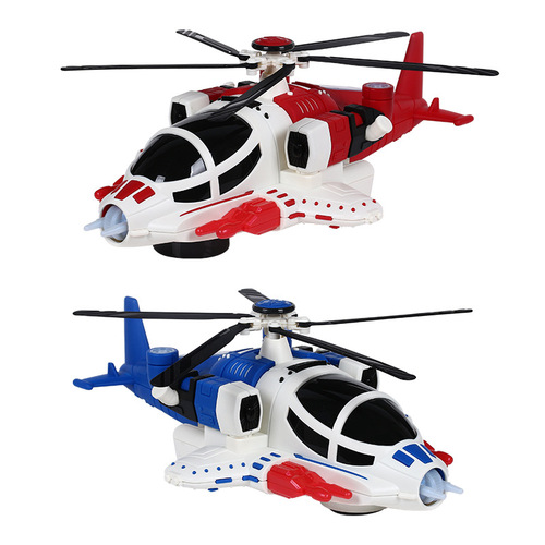 The same type of electric universal deformable fighter jet, children's toy, light, music, helicopter, street stall wholesale