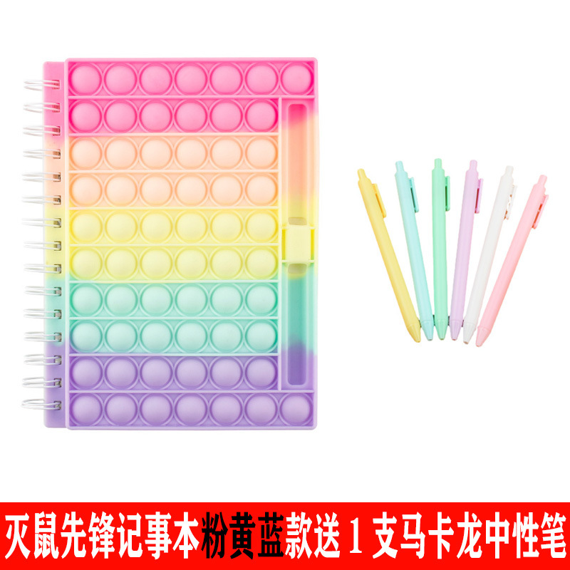 Nueva A5 Rainbow Mouse Killer Pioneer Notebook actualización pluma descompresión juguete descompresión burbuja al por mayor