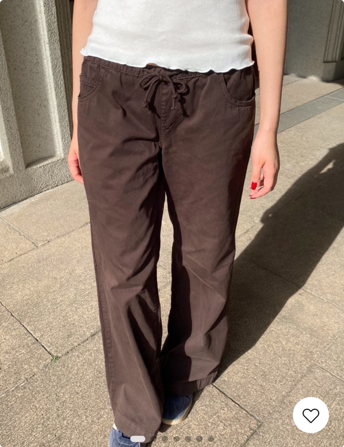 Bm Style New Pants Brown Elastic Waist Straight Casual Pants Women Bm Loose Slimming Versatile Wide-Leg Pants