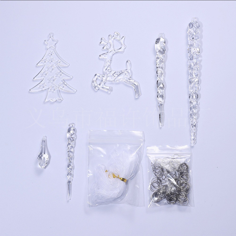 アイスヘラジカクリスマスツリー水滴アクリルアイスクリームセットクリスマスツリーペンダント装飾品30点セット|undefined