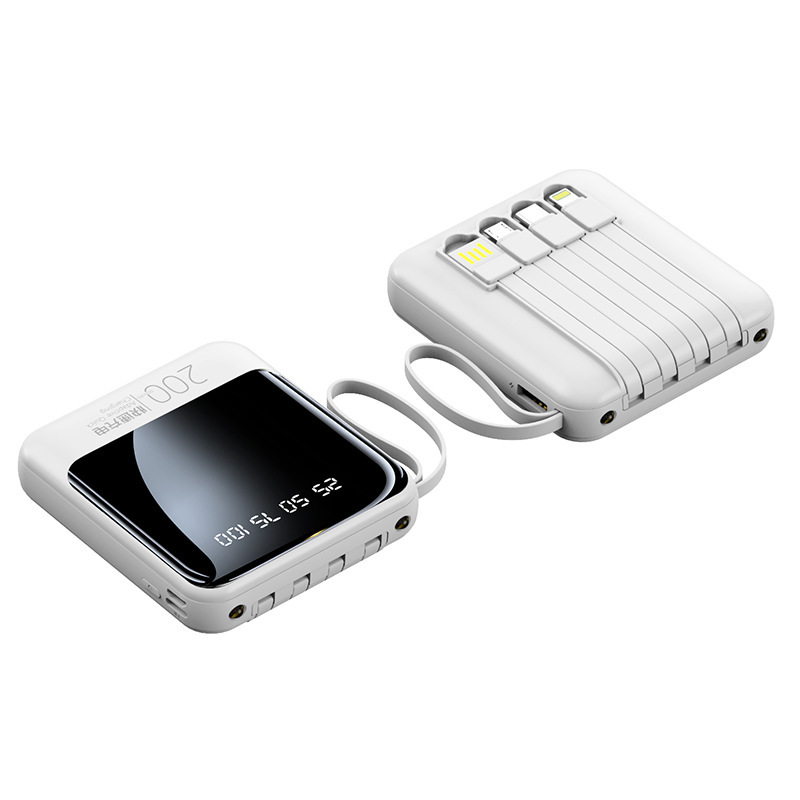 Power bank de 10000 mAh al por mayor, gran capacidad con cable integrado, carga rápida, regalo promocional con LOGO personalizado