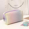 Polyurethane three dimensional small cosmetic bag, handheld small bag, organizer bag to go out for traveling, gradient