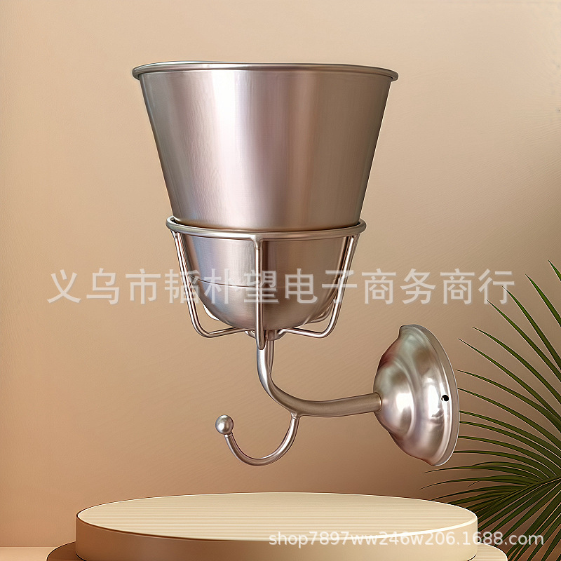跨境新品Opal Wall Vessel挂钩花盆架一体金属创意壁挂家居装饰品|undefined