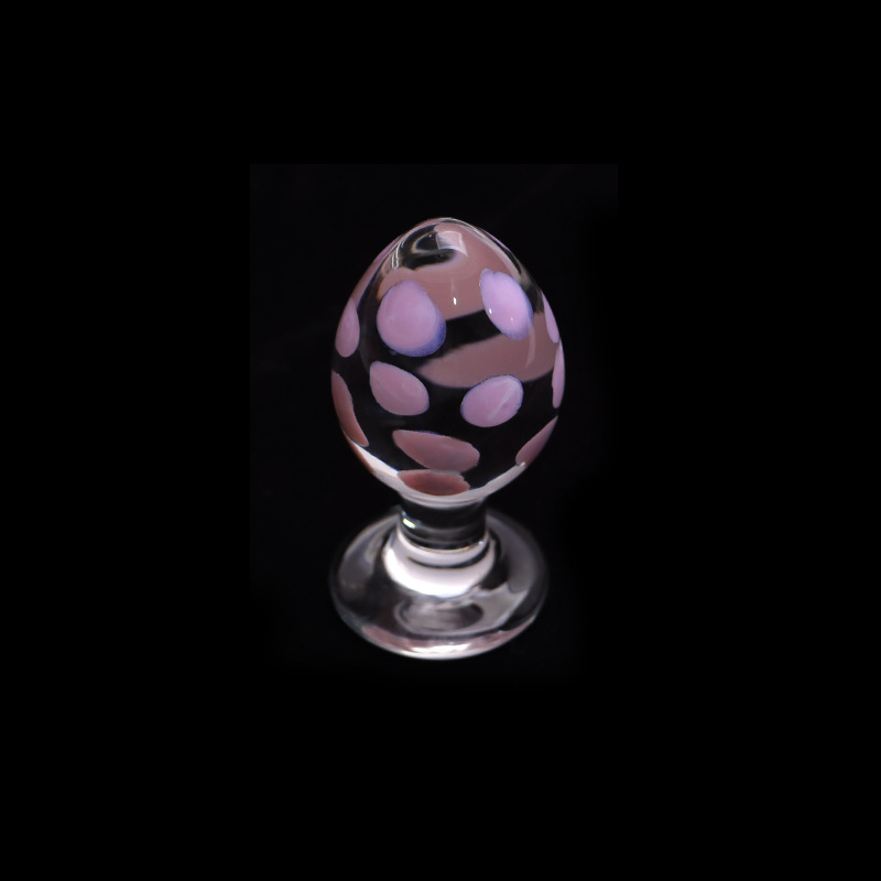 Transparent Glass Anal Plug with Floral Design for Anal Massage and Couple Play — detail image 3