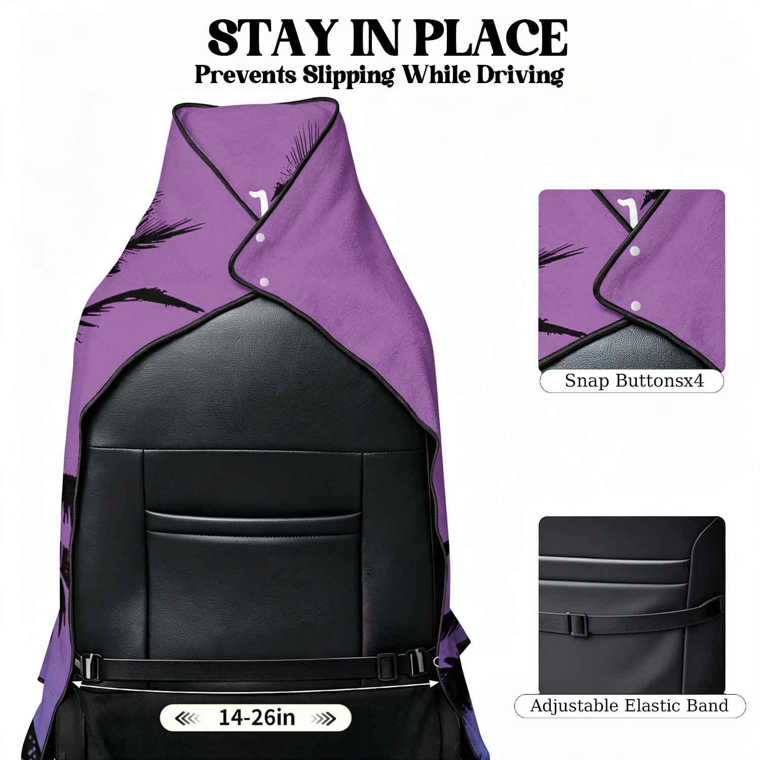 Printed bath towel and car seat cover 2-in-1, ultra-fine fiber outdoor beach and car dual-use universal seat cushion