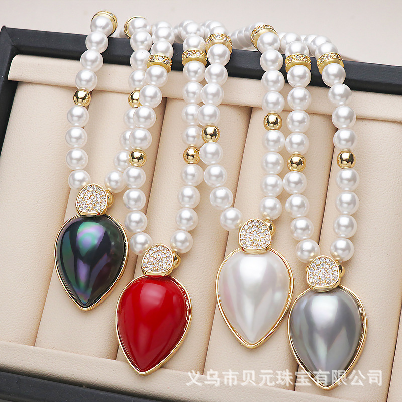 Fashionable genuine design elegant retro necklace from pearl