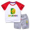 B.Duck, summer shorts suitable for men and women, cartoon T-shirt, set, suitable for teen