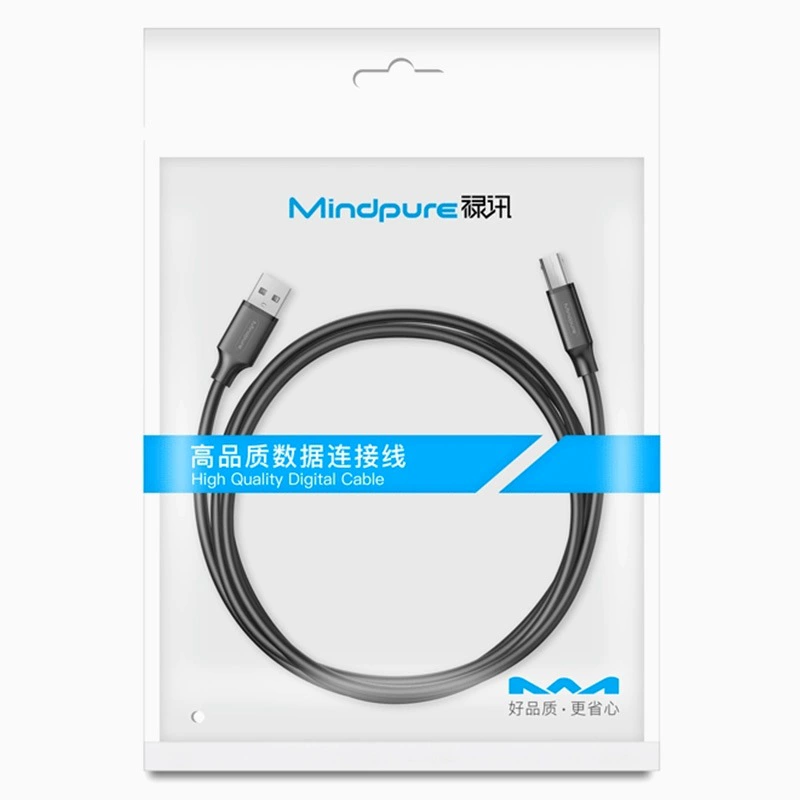 USB-кабель для принтера Luxun, медная жилa, защитный двойной экран, экологически чистый PVC, высокоскоростной, квадратное крепление, USB 2.0