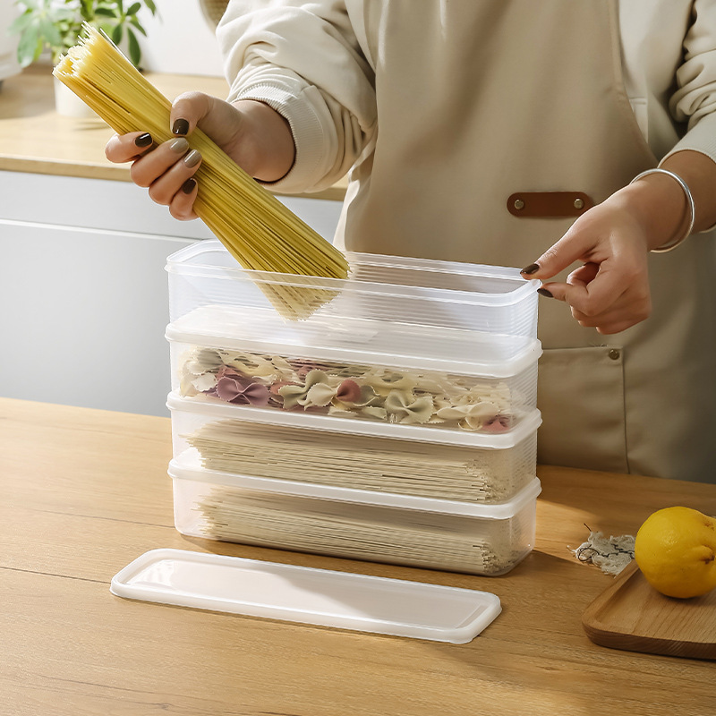 长方形面条收纳盒食品级冰箱厨房杂粮挂面塑料密封保鲜盒带盖盒子
