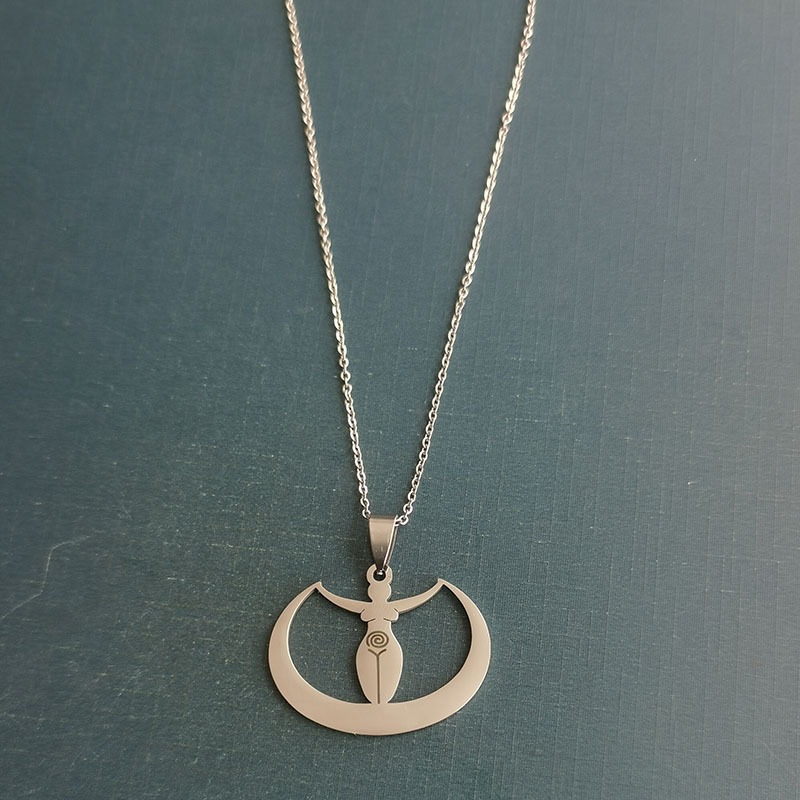 Exotic Yoga Gymnastics Moon Pendant Necklace for Women