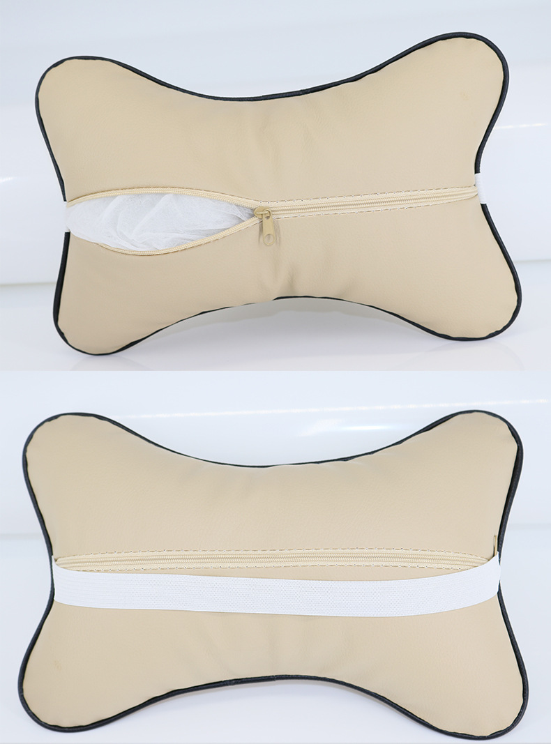Cross-border car interior supplies seat straps pillow car bone pillow four seasons universal leather car headrest