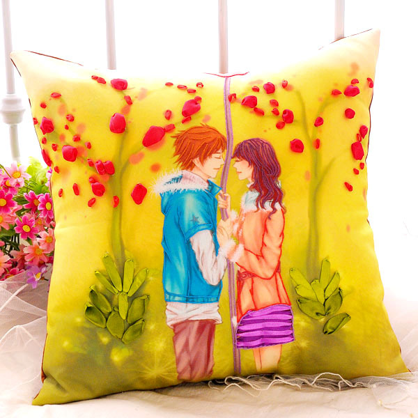 Oujin fábrica cinta de seda bordado almohada cojín cubierta sala de estar dormitorio flor tridimensional hecho a mano DIY punto de cruz entrega de una sola pieza