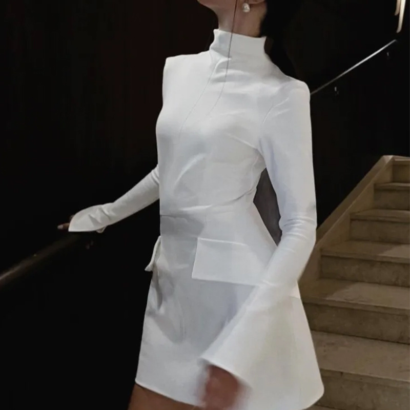 2026 New Spring Women's Fashion Stylish Sexy Bodycon Dress, Elegant And Slim-Fitting Long-Sleeve Dress_ecoleips.com