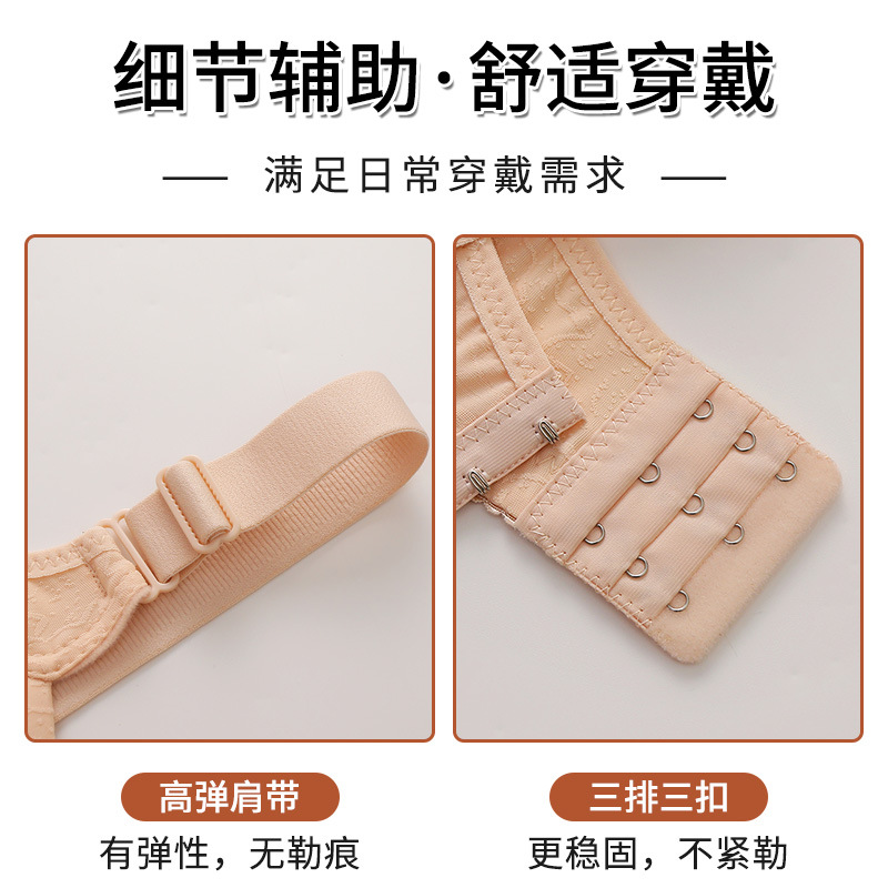 Cross-Border nuevo más tamaño inalámbrico cómodo transpirable colección de mama ropa interior de mujer no magnética delgada taza brillante gordito chica sujetador