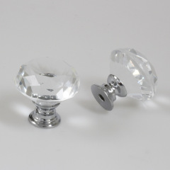 Wholesale crystal and diamond 30mm single hole knob handle modern European style door handle