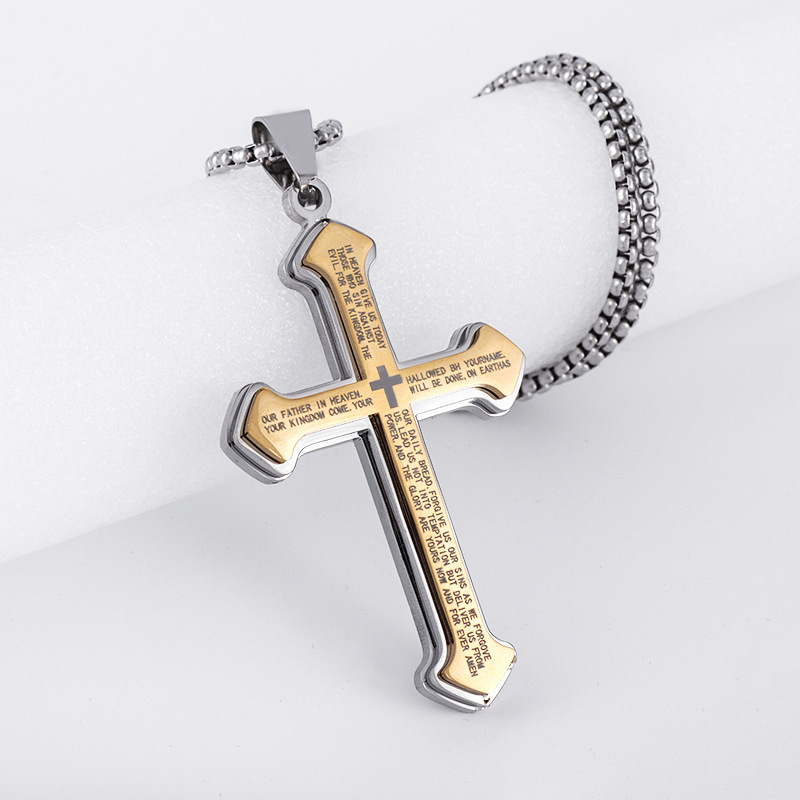 Classic Stainless Steel Cross Pendant Necklace Men Women Jewelry Street Party Fashion Accessories Gift Wholesale
