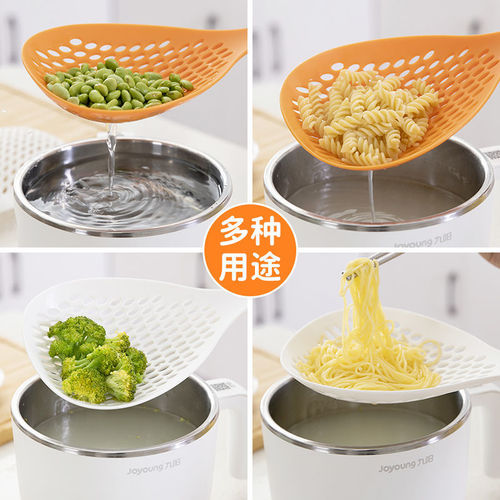 Large colander for dumplings, kitchen long-handled noodle spoon, household hot pot spicy hot Japanese-style draining spoon strainer