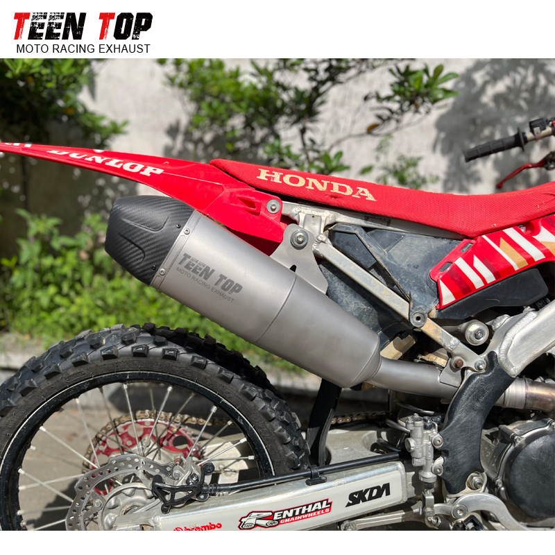 Suitable for Honda CRF250R stainless steel exhaust, CRF250RX titanium alloy motorcycle exhaust, semi-carbon mid-tail 25+