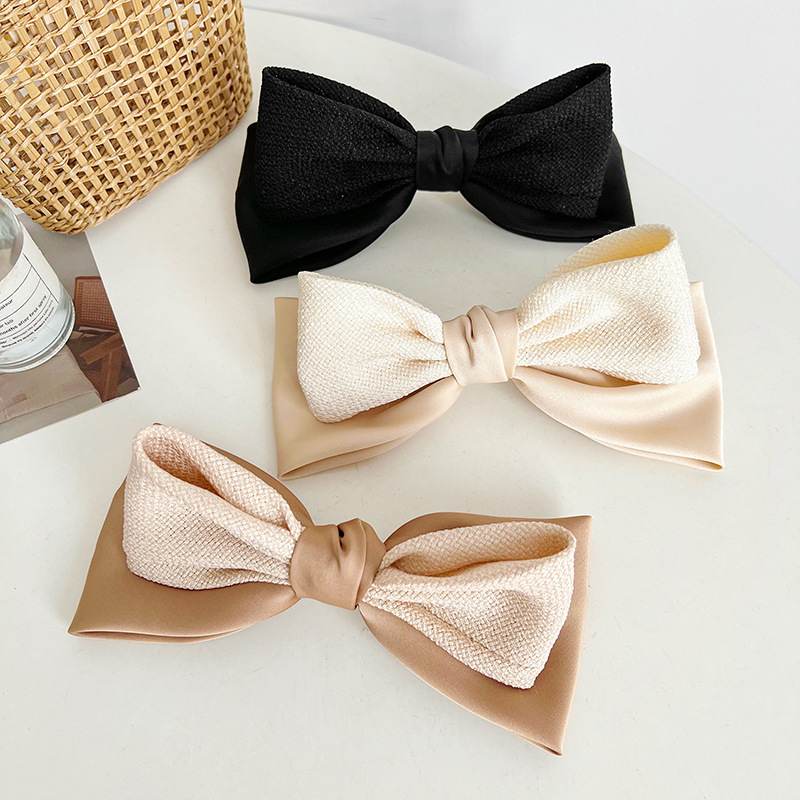 小香風復古超大立體蝴蝶結髮夾頂夾網紅經典後腦勺彈簧夾髮飾D773