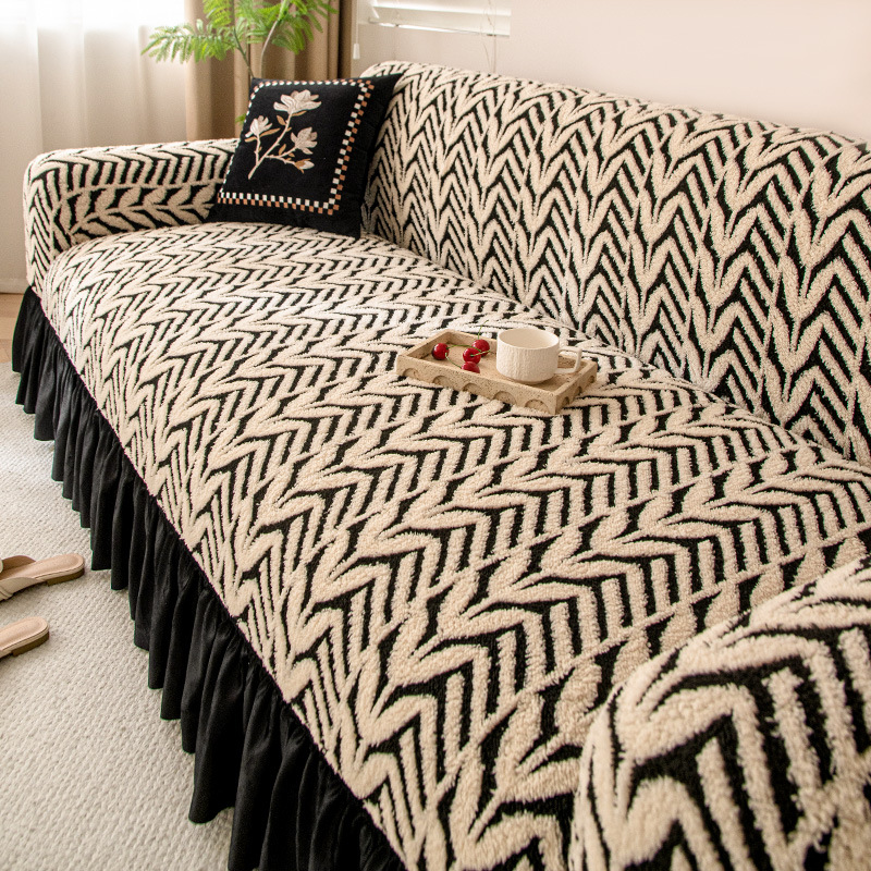 Rectal sofá cubierta 2025 nuevo peluche otoño invierno sofá cubierta protector todo incluido tela elástica cubierta completa