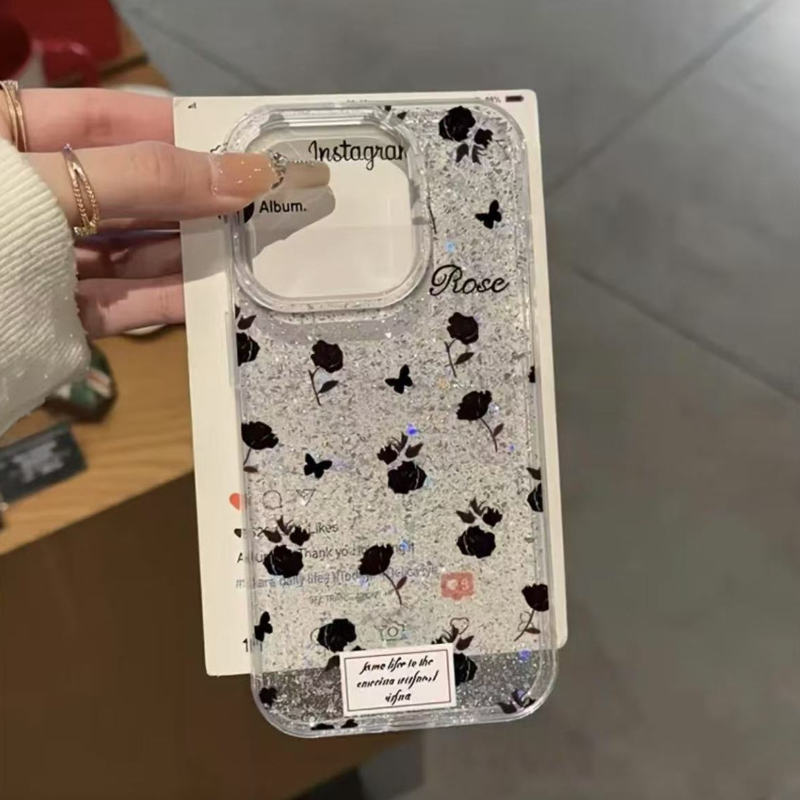 Funda para teléfono móvil iphone16pro aplicable nuevo japonés y coreano Apple 15 brillo de lámina de plata 14/13promax Europa y América 12