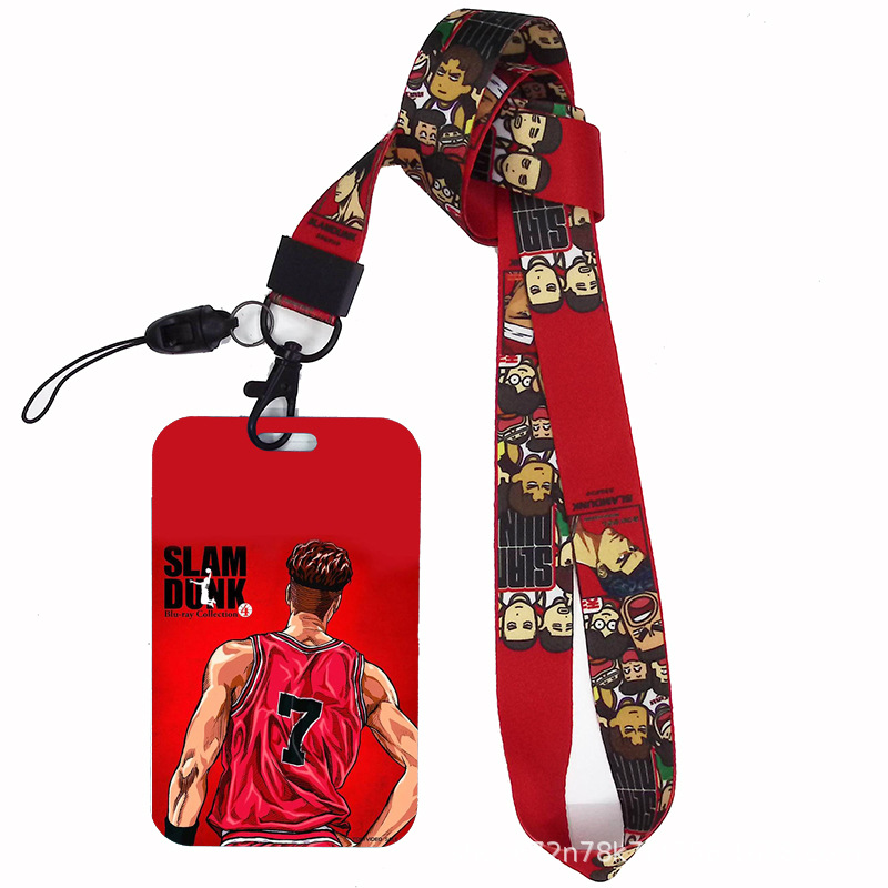 Dibujos animados japoneses slam dunk competencia nacional tarjeta de estudiante tarjeta de comida tarjeta de autobús cubierta certificado de trabajo titular de la cuerda del teléfono móvil