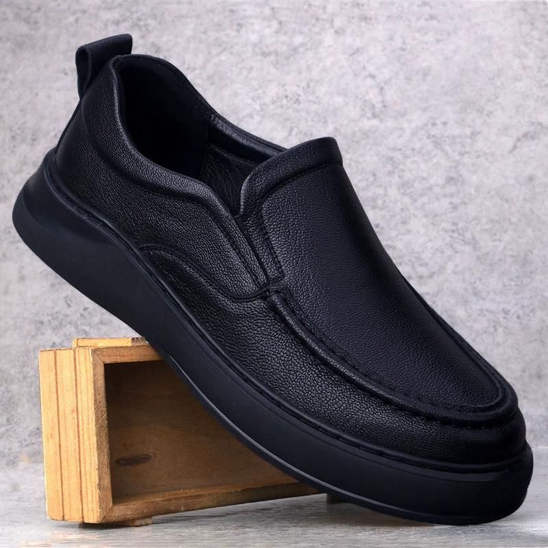 Новые мужские туфли из овчины весной и осенью