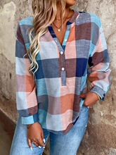 M 81356 Casual Gap V Neck Plaid Shirt ȱ�ڸ��ӳ��� ����
