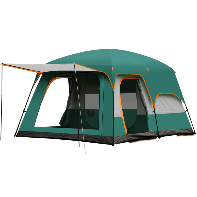 Suministros de acampada transfronterizos tienda portátil al aire libre para 3-4 personas estilo de camping toldo dos habitaciones y una sala de estar tienda grande transpirable juego completo