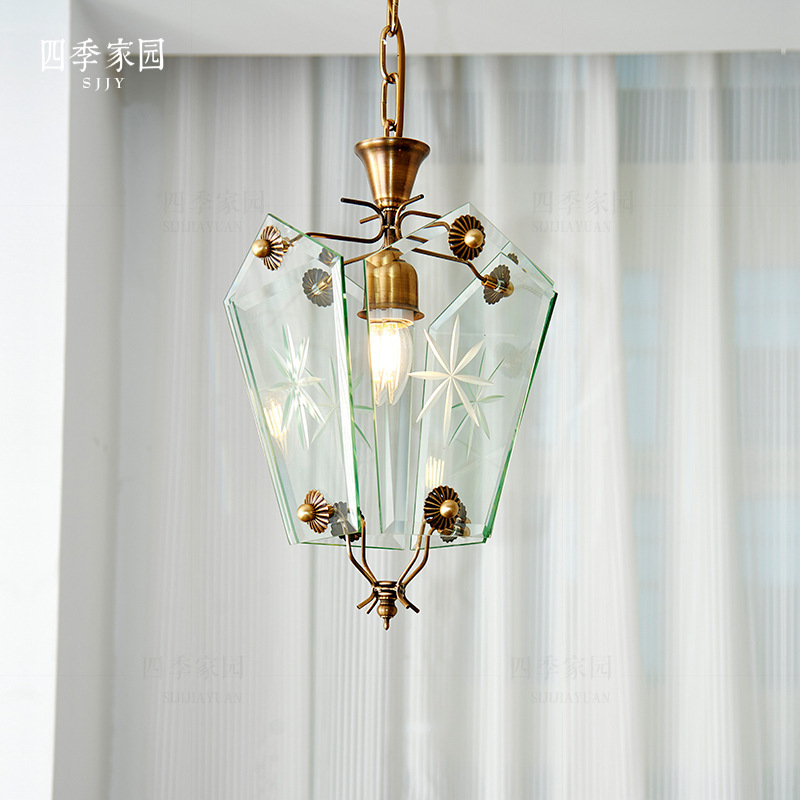 Italian Murano Murano Medieval Glass Petal Chandelier American Retro Bedroom Living Room Corridor Dining Room Lamp
