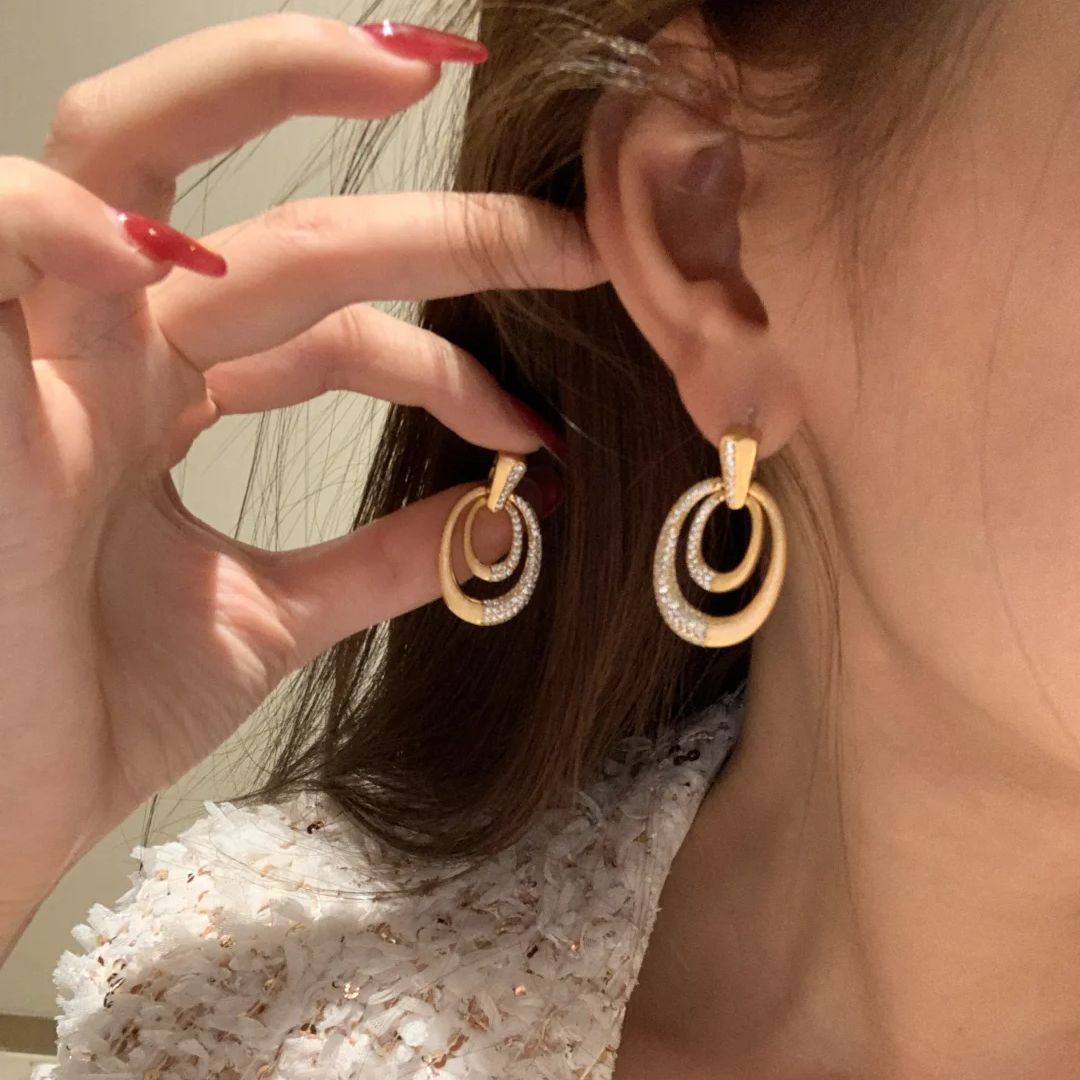 1 Pair Quantity 1 Pair Vintage Style French Style Geometric Copper Ear Studs