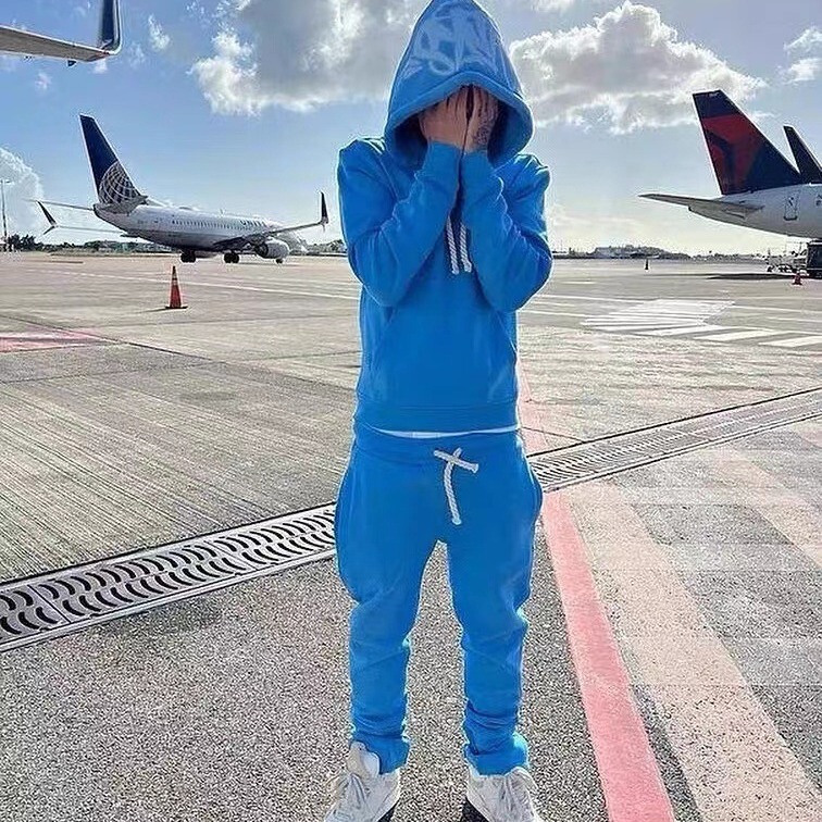 SynaWord High Street Fashion Brand suit Men's Ins Trendy Hip Hop Hoodie Syna Printed Sweater suit SynaWord High Street Fashion Brand suit Men's Ins Trendy Hip Hop Hoodie Syna Printed Sweater suit