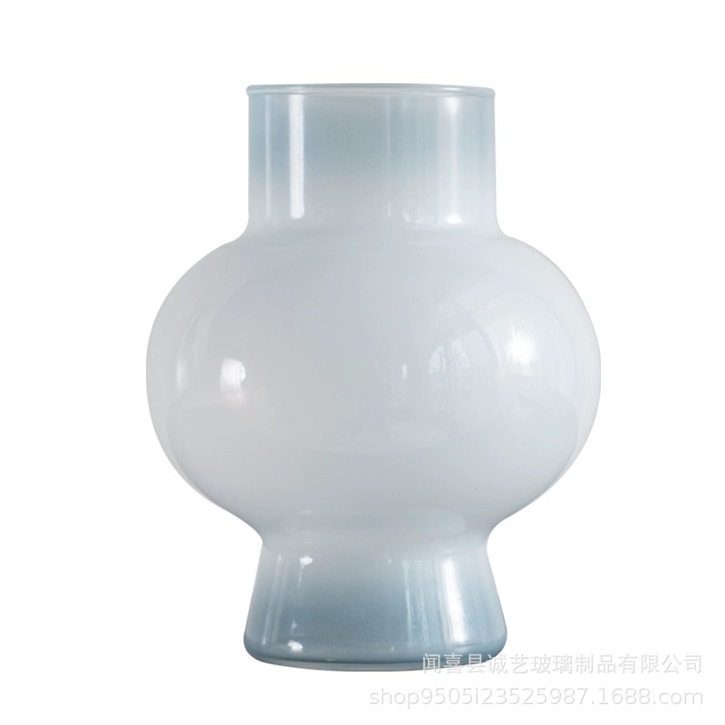 A mediados de la antigua Finton frío gris vidrio florero ins estilo de alto grado estilo francés de alta apariencia sala de estar arreglo floral Decoración