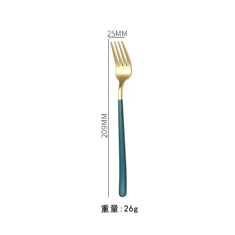 컬러 포크 한국식(304 대형) 그린 골드.