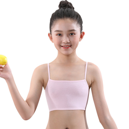 Girls' development period 7-13 years old, anti-bump breathable underwear, primary school girls, thin suspenders, medium and large children's vests