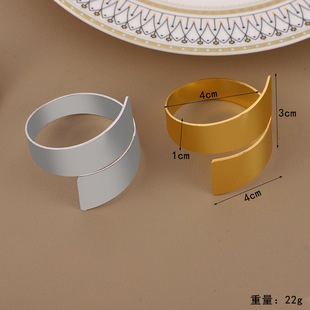 New Golden Ring Cross-Border Napkin Ring High-End Restaurant Table Decoration Folding Flower Fixed Buckle Napkin Buckle