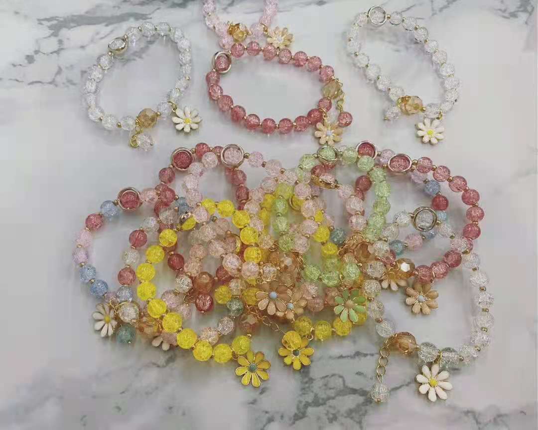 17g Weight Bracelets Classification 1 Piece Quantity Daily Occasion Crystal Material Chrysanthemum Pattern Women'S Gender Beaded Design Fashion Style 1 Piece Fashion Chrysanthemum Crystal Beaded Women's Bracelets 11