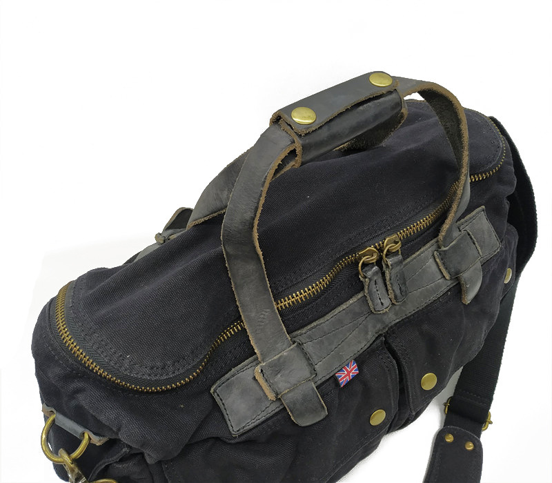 Retro fashion heavy industrial washed large capacity portable shoulder bag, crossbody bag, men's outdoor business travel canvas bag_voghion.com