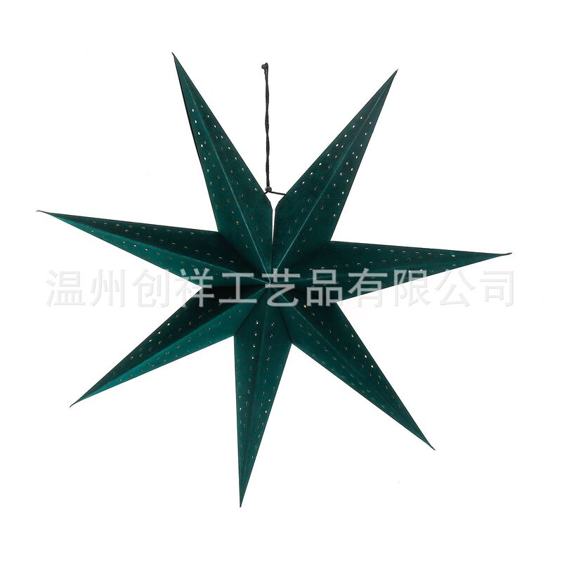Manufacturer Customized Export Christmas Flocked Seven-Pointed Star Lantern Stereo Five-Pointed Paper Star Table Lampshade Floor Lamp