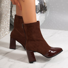 T 60340 Pointed Toe Suede Ankle Boots �q����^��ѥ