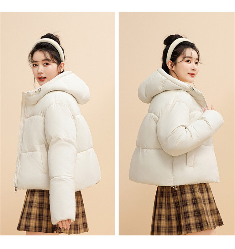Chaqueta corta con capucha para mujer, estilo coreano, de invierno, corta, gruesa, cálida, de algodón, para mujer_voghion.com