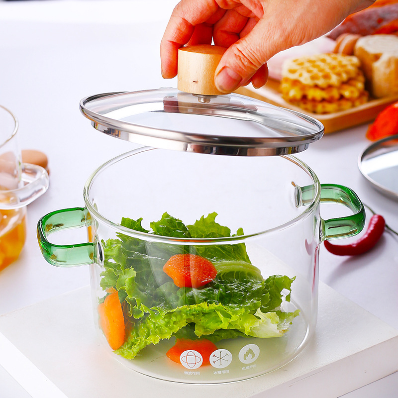 Los fabricantes de Amazon suministran amor Rosa olla de vidrio borosilicato de vidrio resistente al calor de alto valor de color ins abrir fuego de vidrio