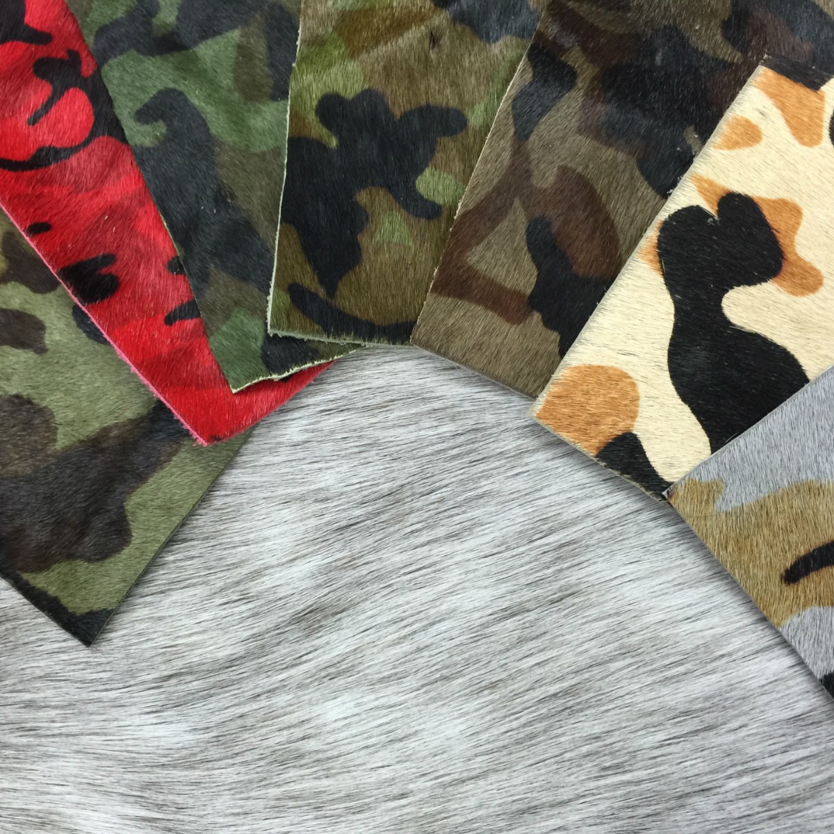 头层牛皮迷彩牛毛皮整张印花皮革马毛皮箱包服装面料