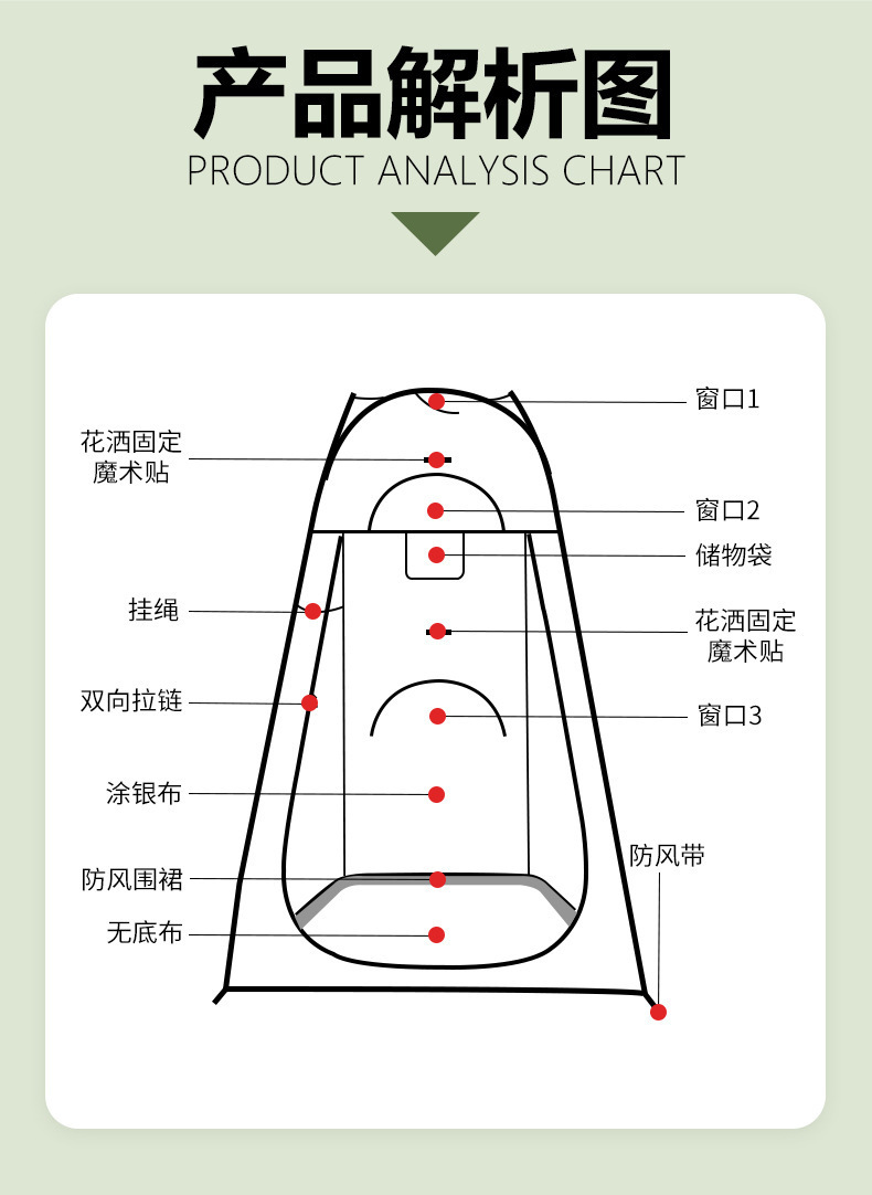 Outdoor beach automatic home portable bath tent bath tent warm bath cover shower shed clothes changing tent