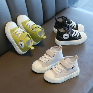 2024 Spring and Autumn New Children's Canvas Shoes High-top Casual Board Shoes for Boys and Girls sneaker Non-slip Soft Sole in stock