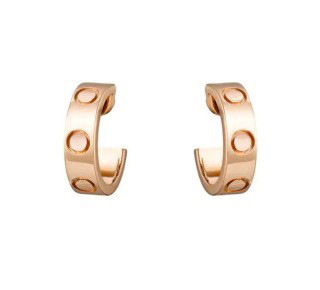 Card earrings rose color without diamonds