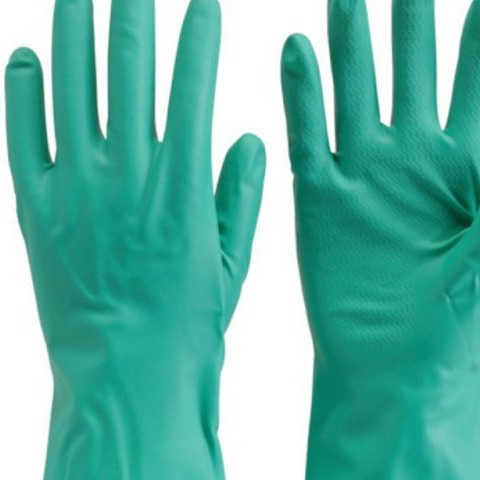 DUNLOP 丁腈橡胶中等厚度带羊毛衬里手套 6340 绿色